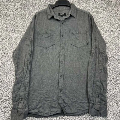 Camisa Active Ride Shop Hombre Extra Grande Gris Abotonada Manga Larga Cuello XL Foto 1 de 4