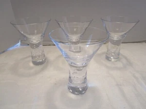 Caja y Barril Krosno Vidrio VERVE Vástago de Burbuja Martini Set 4 Vasos Polonia 6 Oz. - Imagen 1 de 14