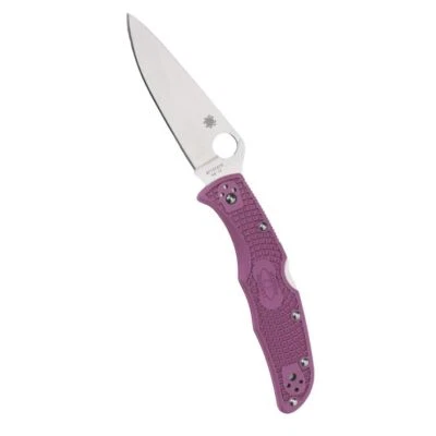 Spyderco Endura 4 Lightweight Flat Ground Folding Knife with FRN Purple Handle - Image 1 of 4