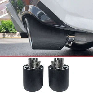FOR TOYOTA RAV4 2019-24 CARBON FIBER pattern REAR TAIL EXHAUST MUFFLER TIP PIPE - Bild 1 von 7