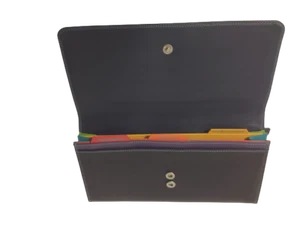 Mywalit 1215 Cuir noir Portefeuille Pochette Compagnon tout en un pm - Imagen 1 de 7
