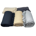 LARGE 100% Natural Ribbed Cotton Handmade Sofa / Bed Throw in 3 Sizes