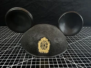Club 33 Mickey Mouse Ohren Mütze Disneyland DLR Retired Logo schwarz mit goldenem Logo - Bild 1 von 15