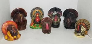 Konvolut 7 Vintage Figur Truthahn Kerzen Sammlung Thanksgiving 1 Gurley  - Bild 1 von 14