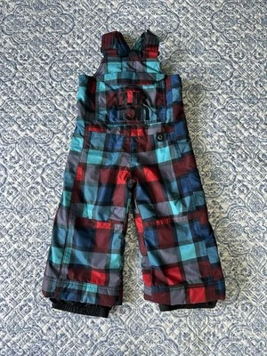 Burton Dryride Bib Snowboard Ski Pants Red & Blue Plaid Size 2T - Image 1 of 4