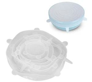 6 PIEZAS Tapas Elásticas de Silicona, Cubiertas de Tazón Universales Tapas de Silicona Reutilizables Nuevas - Imagen 1 de 14