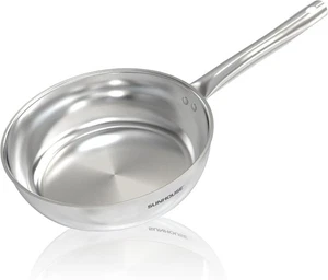 Sartén de acero inoxidable de tres capas de 8 pulgadas, sartén completamente revestida sin recubrimientos con... - Imagen 1 de 9