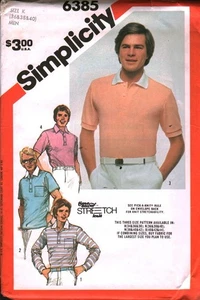 6385 Vintage Simplicity SEWING Pattern Mens Pull over Top Shirt UNCUT 36-40 OOP - Picture 1 of 2