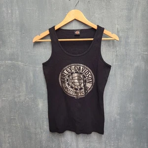 Harley Davidson Tank Top Silver Eagle Waterloo Iowa Glitter Sparkle Medium - Picture 1 of 7