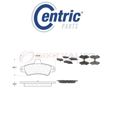 Centric Posi Quiet Metallic Brake Pads w Shims for 1995-2000 Ford Contour xt Foto 1 de 4