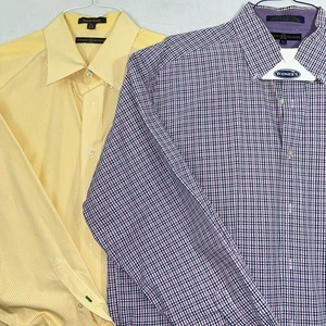 Tommy Hilfiger (2) Hemden Herren XL Vintage Oxfords Karo Wappen Streifen Langarm - Bild 1 von 23