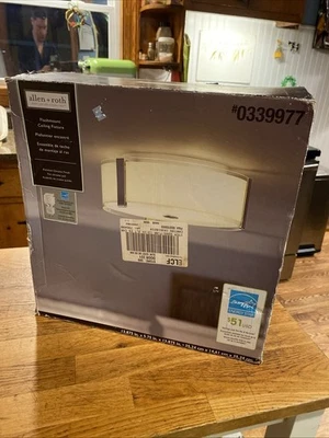 Allen + Roth Salem 13 英寸室内圆形吸顶灯具抛光镀铬新品 — 第 1/4 张图片