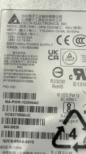 New Cisco Meraki MA-PWR-1025WAC Power Supply for MS250/MS350 Series Switch - Picture 1 of 2