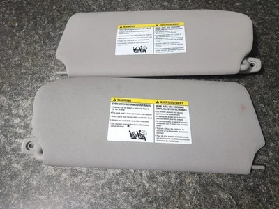 07 - 12 Nissan Sentra Sun Visor Shades Dual Vanity Mirror Pair Gray Used OEM - Image 1 of 4
