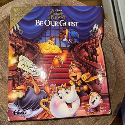 Póster de colección de La Bella y la Bestia de Disney Be Our Guest Big Box juego de PC IBM Og Foto 1 de 4