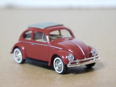Busch 52991  1/87 VW Oval Window 1955 Beetle  Export W/Sunroof Wine Red NIB - Image 1 of 4