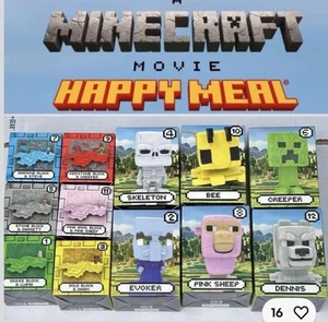 2025 McDONALD'S A Minecraft Movie Kids HAPPY MEAL TOYS Complete Set Of 12 New - Picture 1 of 2