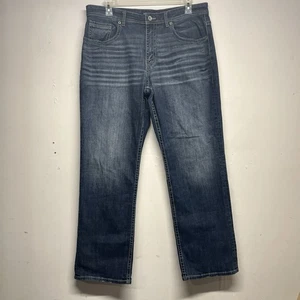 Pantalones de mezclilla BKE para hombre 36 x 34 Seth azul elástico pierna recta hebilla - Imagen 1 de 14