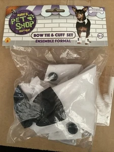 Tuxedo Set Bow Tie Cuffs Formal Tux Halloween Pet Dog Cat Costume Accessory - Picture 1 of 1