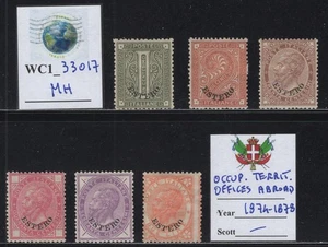 WC1_33017 OCUPACIÓN ITALIANA.: OFICINAS EN EL EXTRANJERO. Lote de sellos raros de 1874-1878. MH - Imagen 1 de 1