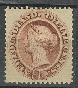 Canada - Newfoundland 1866 - 12c. Brownish red ☀ Queen Victoria ☀ Unused MH - Picture 1 of 2