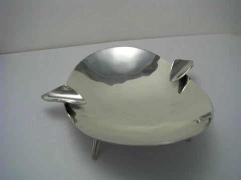 MID-CENTURY MODERN STERLING SILVER ASHTRAY TRAY PLATE by P.Lopez G Mexico c1950s Cover
