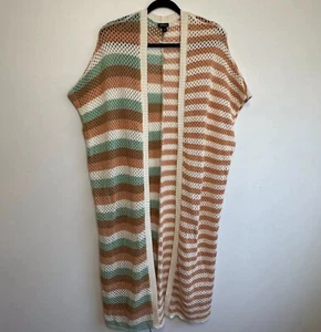 Torrid Sz 1X / 2X Floor Length Multi-Color Cardigan Crochet Sweater - Picture 1 of 7
