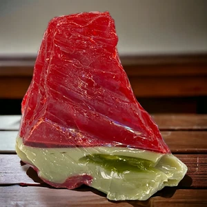 Rubin Jade Kunstglas Scherbe leuchtend Cadmium geschichtet Schlacke Glas #4GL70 - Bild 1 von 7