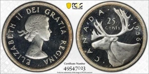 1956 Canada  Gem PL Twenty Five Cents  Quarter   PCGS PL 65 Cam - Picture 1 of 1