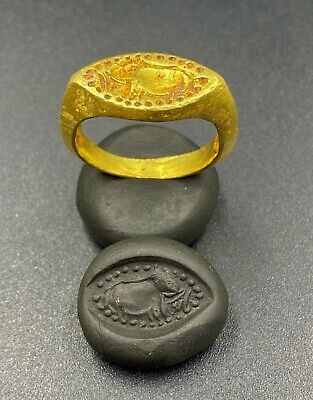 Old Ancient Pyu Culture Gold Jewelry Ring Signet South East Asian Art Burma  • 1,919.70$