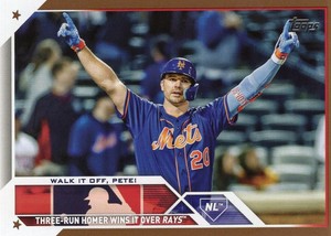 2023 Topps Update Walk It Off Pete! #US292 Pete Alonso Gold /2023 Mets 🔥