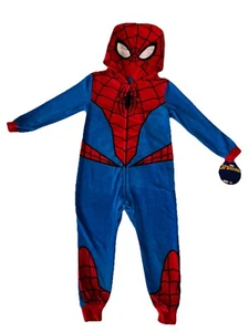 Spider-Man Boys Union Suit Pajamas Size 4-5 One Piece Hoodie NWT Marvel - Picture 1 of 5
