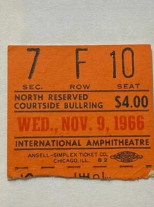 RARE Inaugural Season Chicago Bulls 11/9/66 Ticket Stub vs N.Y. Knicks - Picture 1 of 1