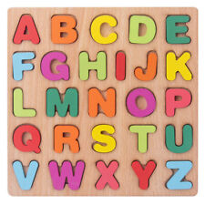 Kids Educational 3D Puzzle Toy Wooden Board Colourful ABC Alphabet Number Shapes