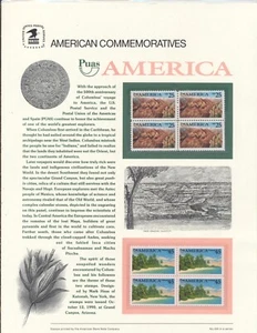 US Commemorative Panel #355 Scott 2426-C121 Pre-Columbian Set '89 CV $12 - Picture 1 of 1
