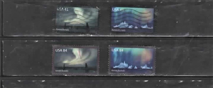 USA 2007  41 & 82 cent used Stamps Set of 4  Aurora Borealis Condition Fine - Image 1 of 1