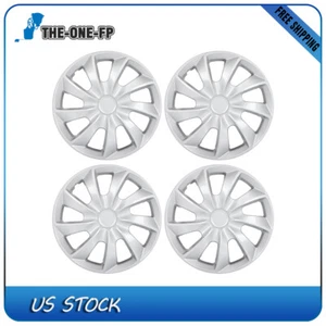 Set of 4 16" Wheel Cover Replacement Hub Caps Universal Wheel Rim Cover Silver - Picture 1 of 12