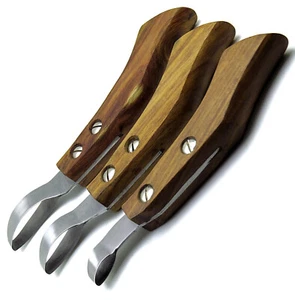 3 Pcs Hoof Knife 7.5" (Small, Medium, Large) Premium Wooden Handle Farrier Tools - Picture 1 of 3