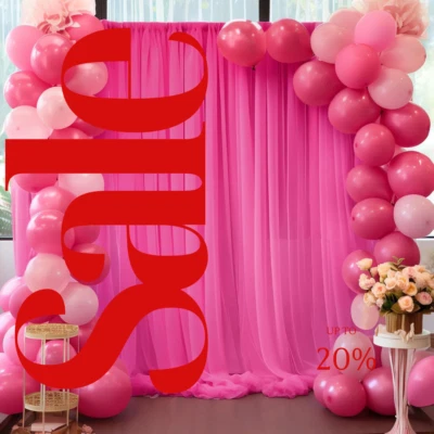 2 PANELS Chiffon Backdrop Curtains Drapes Sheer Chiffon Fabric Photography - Image 1 of 2