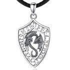 925 Sterling Silver Viking Dragon Necklace For Women Men Amulet Pendant Jewelry