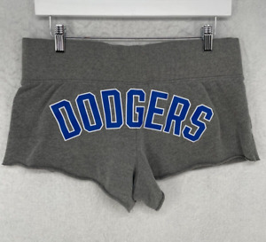 Victorias Secret Pink Dodgers Shorts Womens Medium Hot Pants Logo Spellout MLB