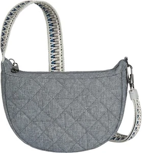 Travelon Boho Anti-theft Crescent Crossbody One Size, Gray Heather  - Picture 1 of 13