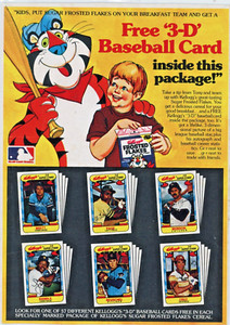 1978 Kellogg' S TONY THE TIGER FREE  3-D Super Stars George Brett #6 HOF AD