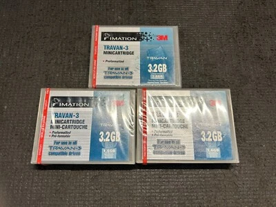 Imation Travan-3 3.2 GB Data Cartridge TR-3 Compatible 3 PACK NEW factory sealed - Image 1 of 4
