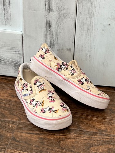 SCARPE SLIP ON BAMBINA VANS DISNEY ALL OVER MINNIE MO SNEAKERS GIOVANI 10 5