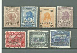 111_A.Italia.Colonia Eritrea.Cat Sassone N°35-36-37-54-58-59-60.Cond Mint-USED. - Foto 1 di 1