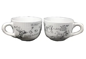 MICKEY & MINNIE MOUSE Disney Sketchbook Soup Bowl Cup Mug 29oz Set Of 2 NWT - Picture 1 of 6
