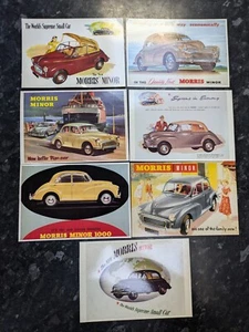 Vintage Morris Minor 1000 Postcards Advertisements X 7 Different Sorts - Picture 1 of 12