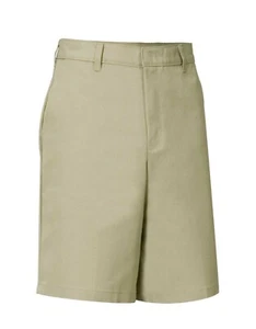 School Apparel A+, Boys Husky Flat Front Shorts, Khaki, Size 28,29,30,31,34 & 36 - Picture 1 of 1