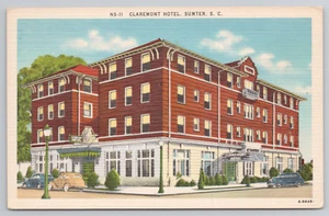 Sumter SC Claremont Hotel 1930's Postcard Demolished by Fire in 1965 - Picture 1 of 4